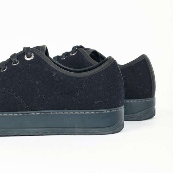 Lanvin Navy Felted Wool Low-Top Sneakers - Picture 8 of 10